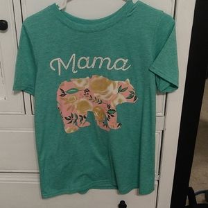 Turquoise MAMA BEAR tshirt M/L
